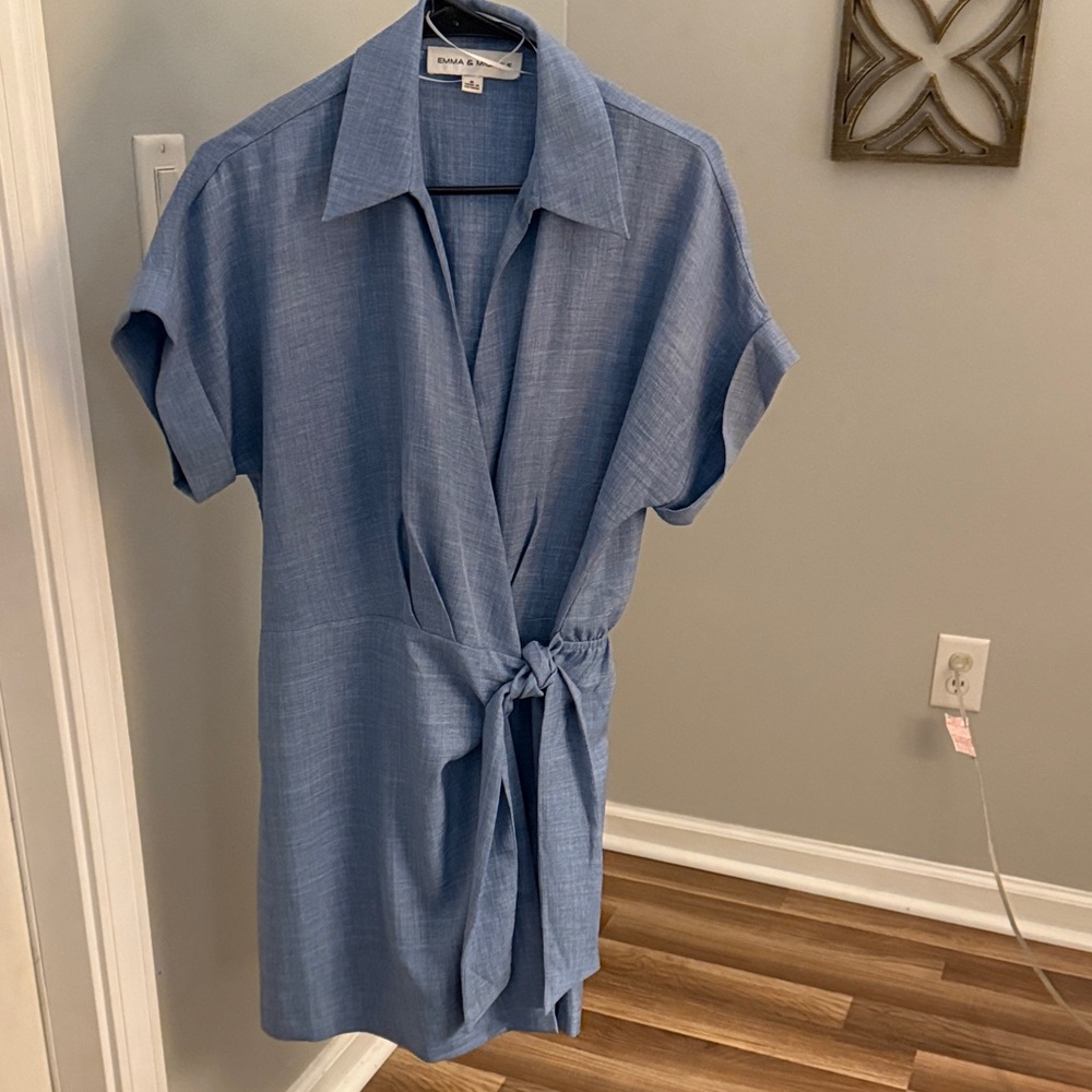 Emma & Michele Blue Women's Shorts Romper